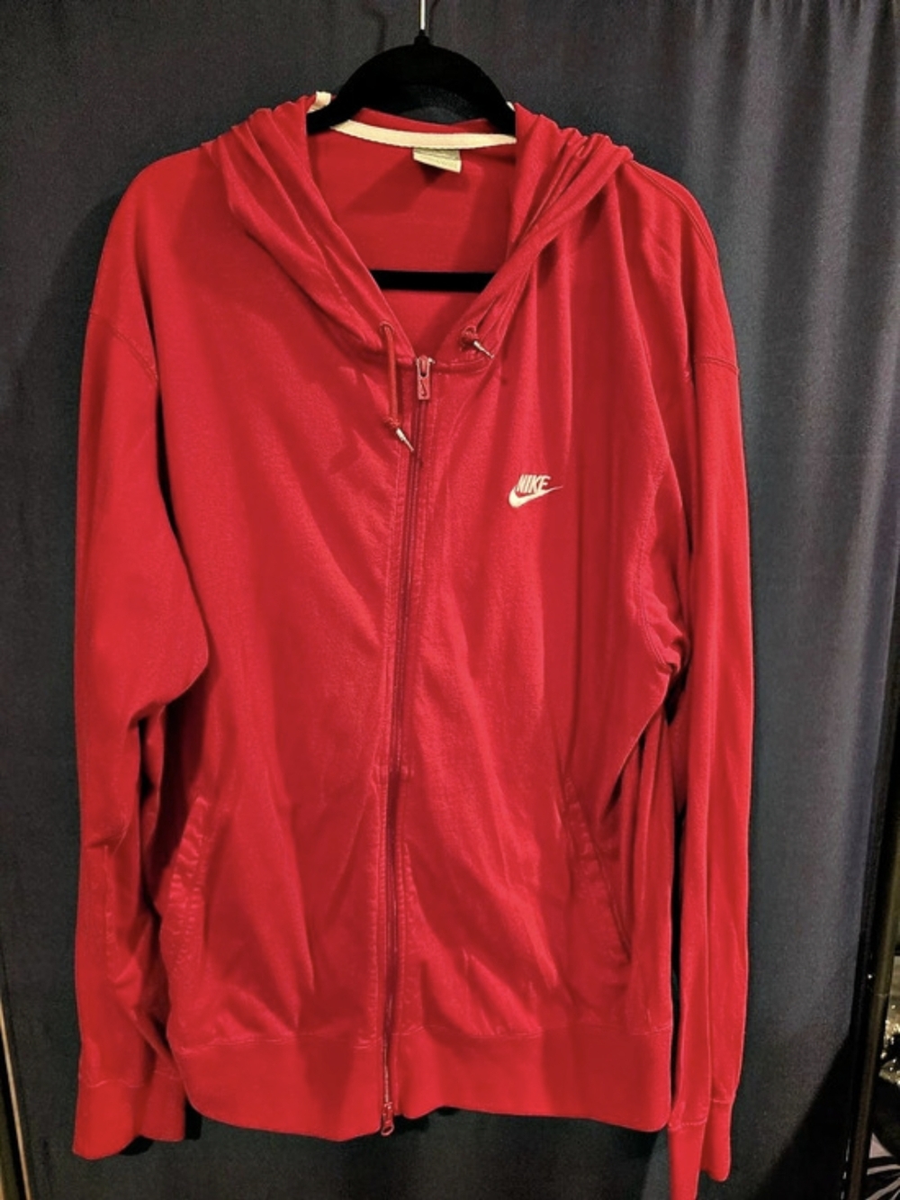 Nike Sportswear Red Hooded Track Jacket Size XL